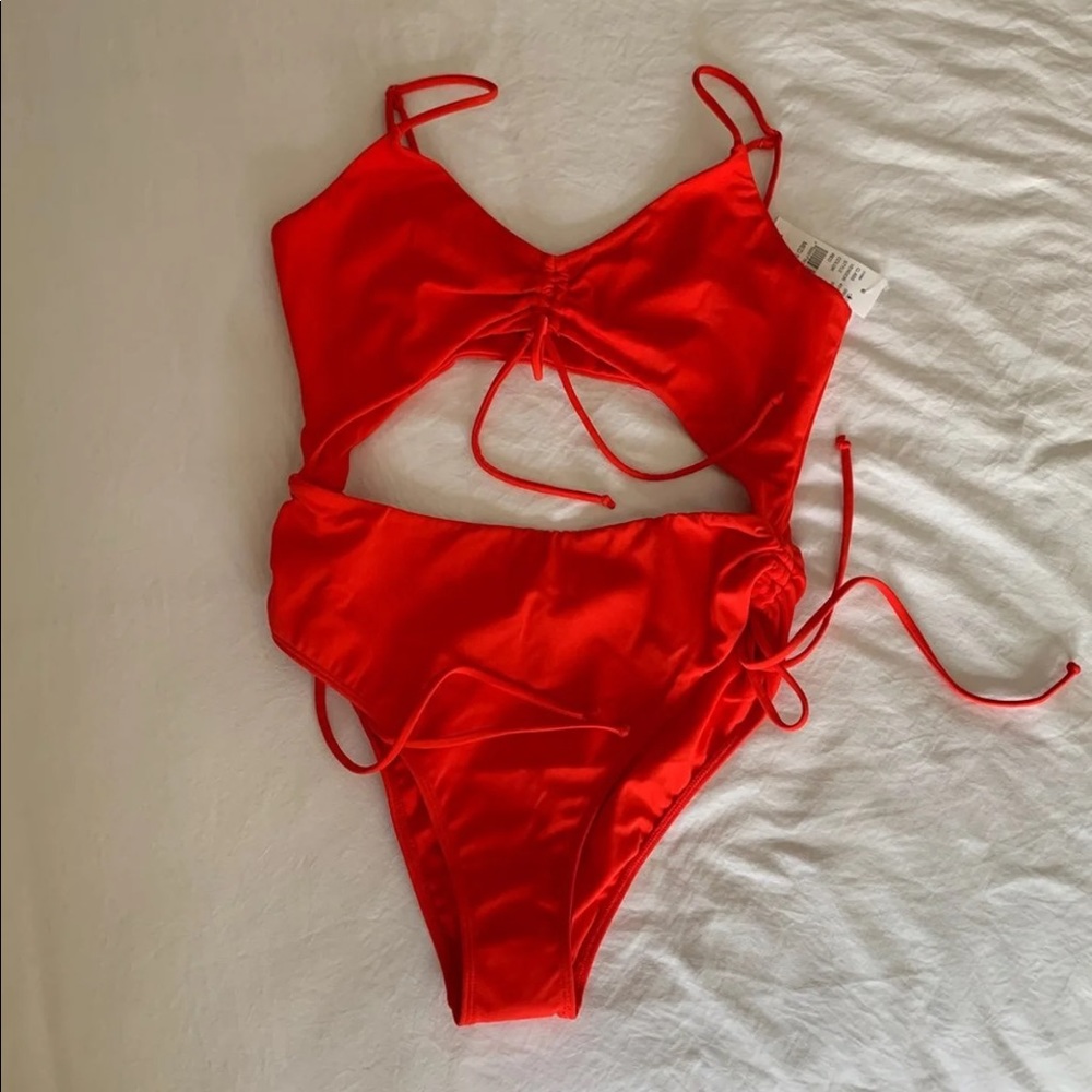 Pac Sun Red One Piece With Cutout